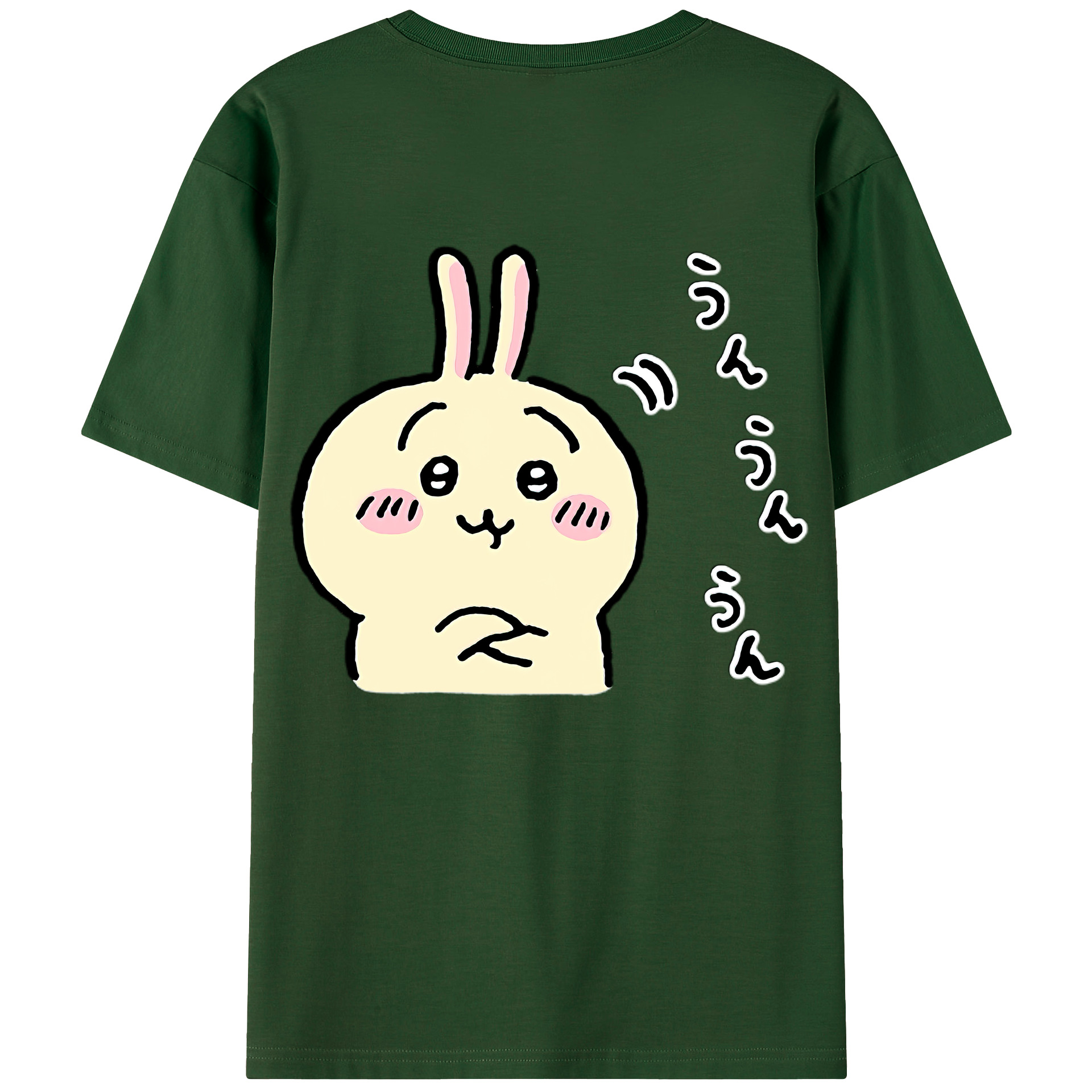 （画像用） ちいかわ うさぎ Chii-kawa usagi 綿100％半袖Tシャツ（背面プリント）